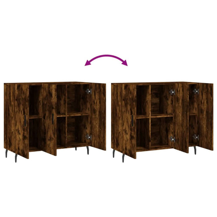 Dulap, stejar fumuriu, 90x34x80 cm, lemn compozit - WALTI WALTI