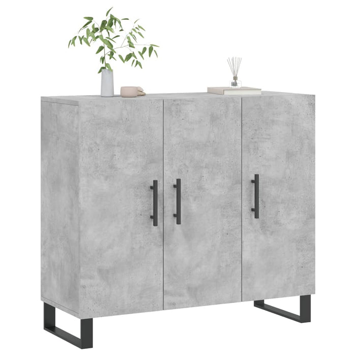 Dulap, gri beton, 90x34x80 cm, lemn compozit - WALTI WALTI