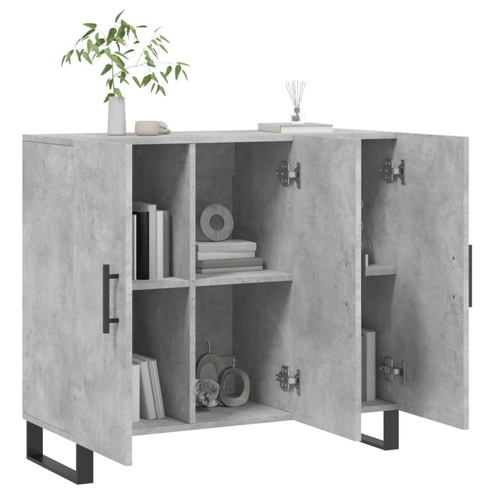 Dulap, gri beton, 90x34x80 cm, lemn compozit - WALTI WALTI