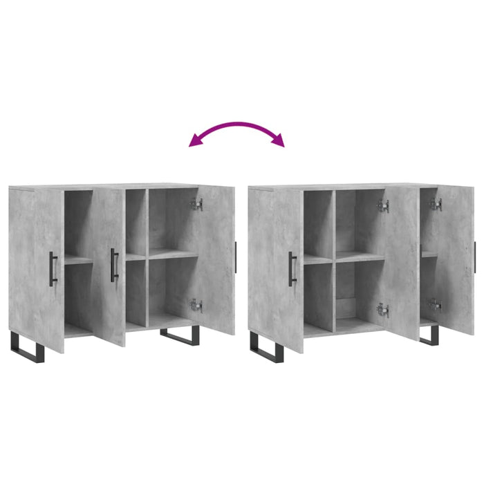 Dulap, gri beton, 90x34x80 cm, lemn compozit - WALTI WALTI