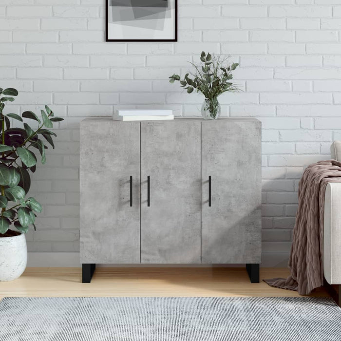 Dulap, gri beton, 90x34x80 cm, lemn compozit - WALTI WALTI