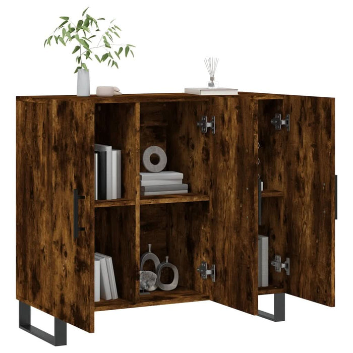Dulap, stejar fumuriu, 90x34x80 cm, lemn compozit - WALTI WALTI
