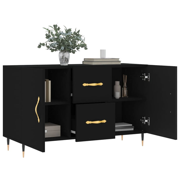 Dulap, negru, 100x36x60 cm, lemn compozit WALTI