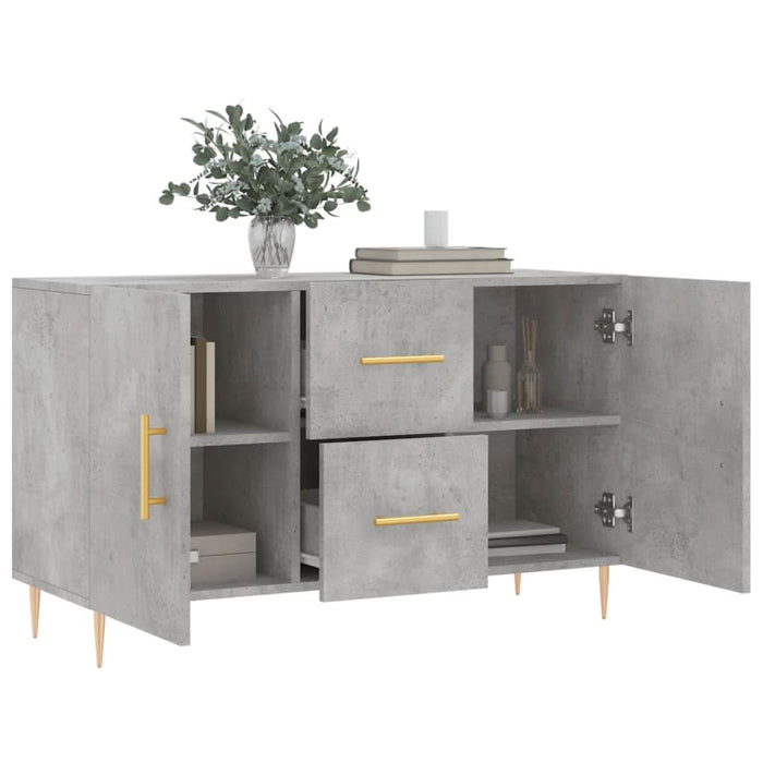 Dulap, gri beton, 100x36x60 cm, lemn compozit - WALTI WALTI