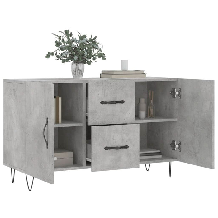 Dulap, gri beton, 100x36x60 cm, lemn compozit - WALTI WALTI