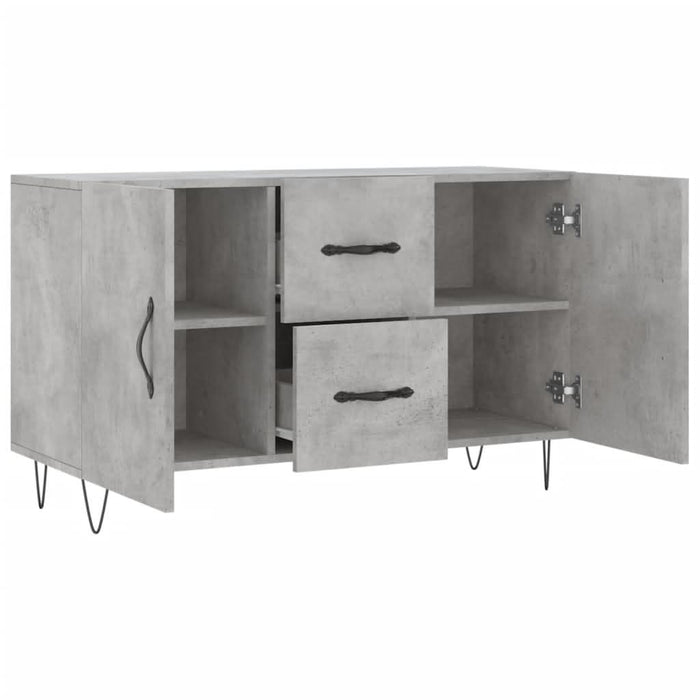Dulap, gri beton, 100x36x60 cm, lemn compozit - WALTI WALTI