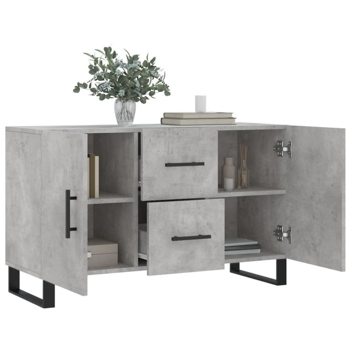 Dulap, gri beton, 100x36x60 cm, lemn compozit - WALTI WALTI