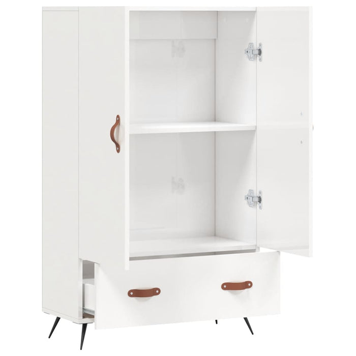 Dulap înalt, alb extralucios, 69,5x31x115 cm, lemn prelucrat - WALTI WALTI