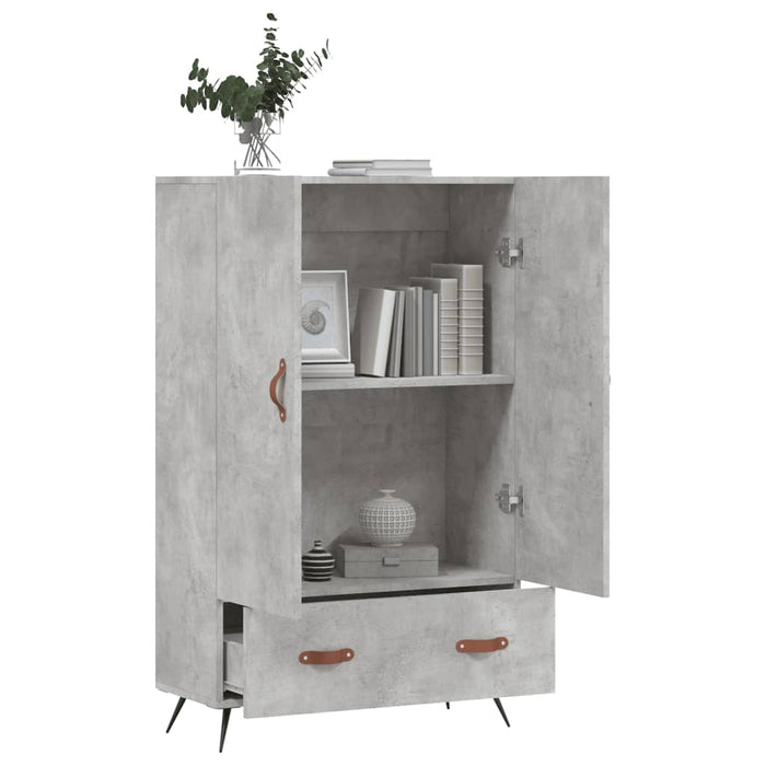 Dulap înalt, gri beton, 69,5x31x115 cm, lemn compozit - WALTI WALTI