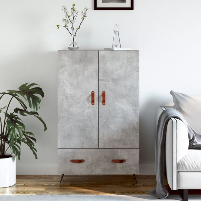 Dulap înalt, gri beton, 69,5x31x115 cm, lemn compozit - WALTI WALTI