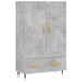 Dulap înalt, gri beton, 69,5x31x115 cm, lemn prelucrat - WALTI WALTI