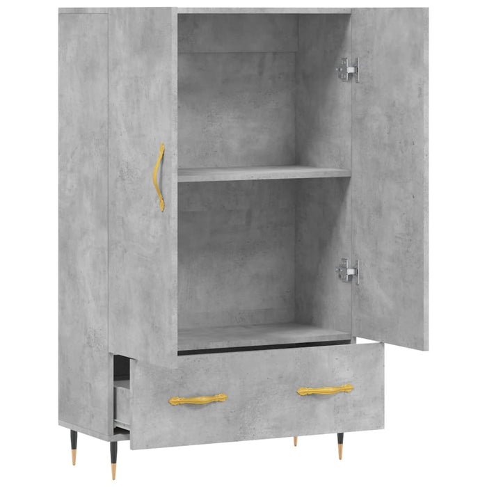 Dulap înalt, gri beton, 69,5x31x115 cm, lemn prelucrat - WALTI WALTI