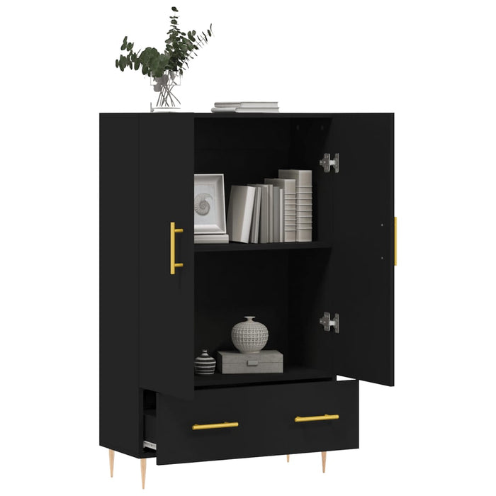 Dulap înalt, negru, 69,5x31x115 cm, lemn prelucrat WALTI