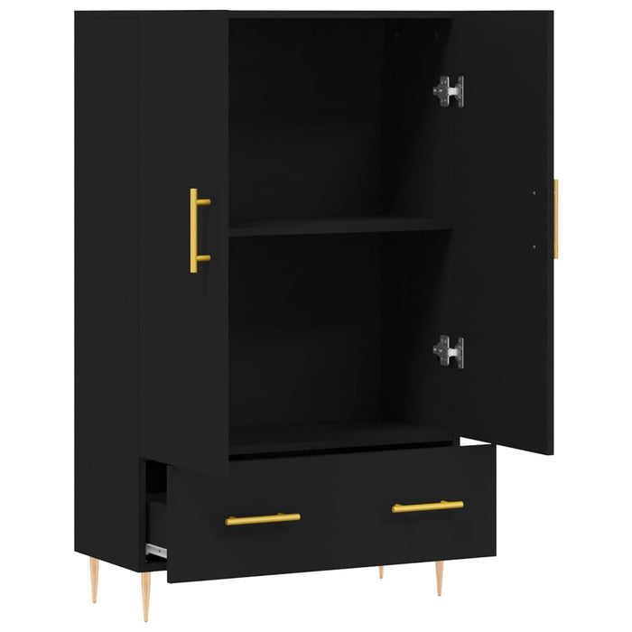 Dulap înalt, negru, 69,5x31x115 cm, lemn prelucrat WALTI