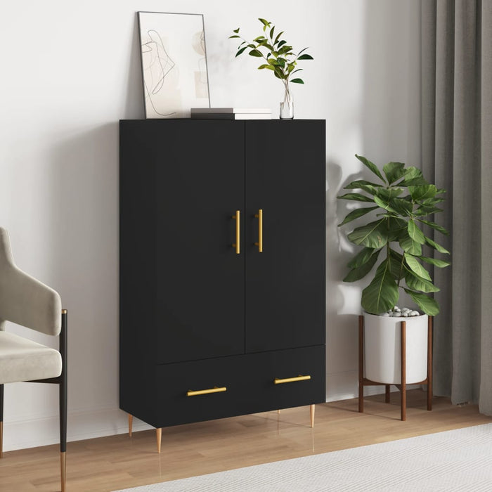 Dulap înalt, negru, 69,5x31x115 cm, lemn prelucrat WALTI