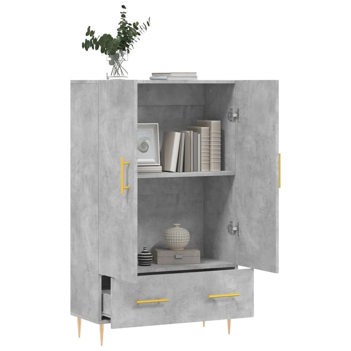 Dulap înalt, gri beton, 69,5x31x115 cm, lemn prelucrat - WALTI WALTI