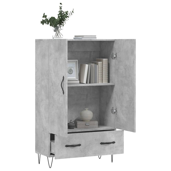 Dulap înalt, gri beton, 69,5x31x115 cm, lemn prelucrat WALTI
