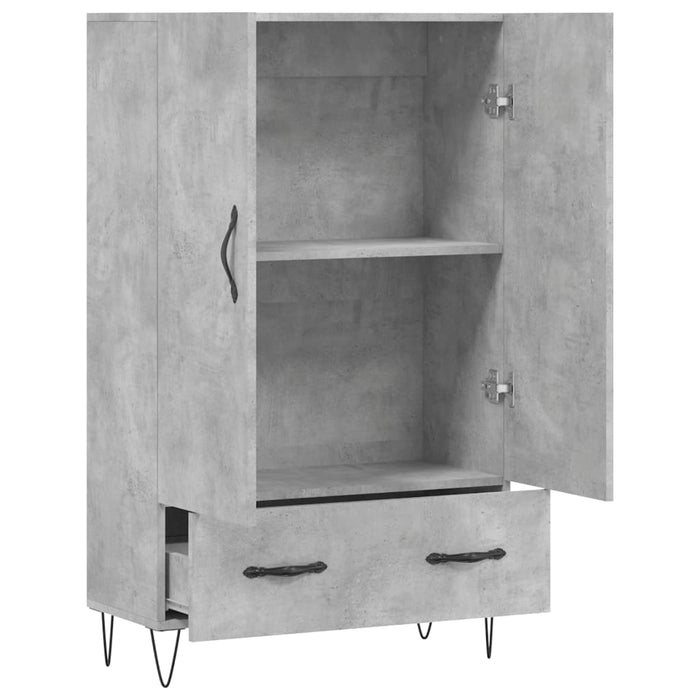 Dulap înalt, gri beton, 69,5x31x115 cm, lemn prelucrat WALTI