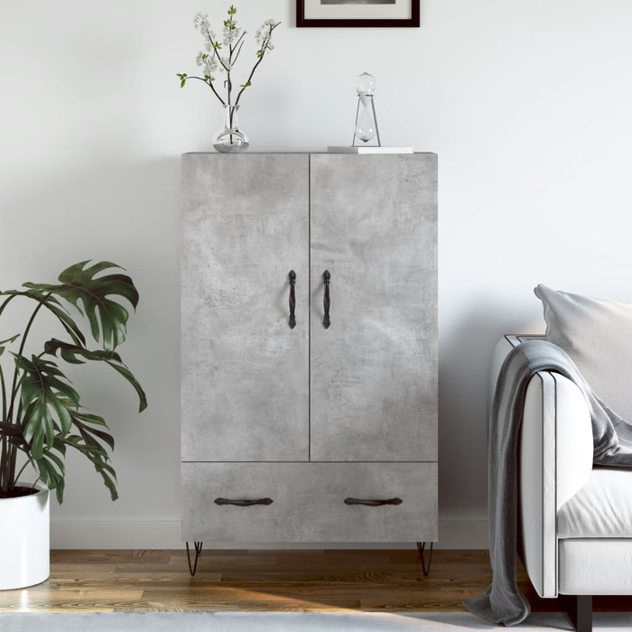 Dulap înalt, gri beton, 69,5x31x115 cm, lemn prelucrat WALTI