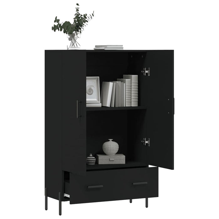 Dulap înalt, negru, 69,5x31x115 cm, lemn prelucrat WALTI