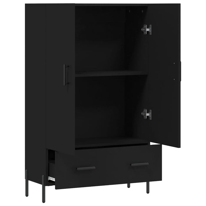 Dulap înalt, negru, 69,5x31x115 cm, lemn prelucrat WALTI