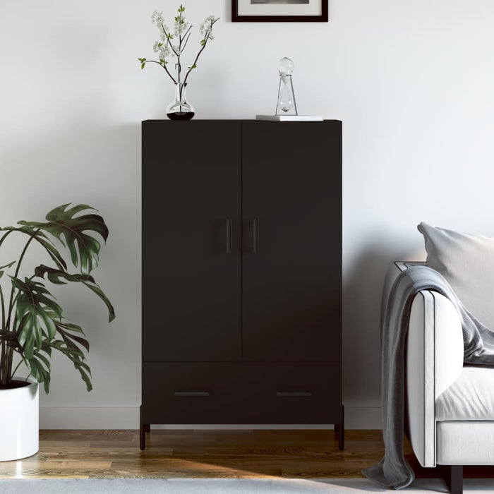 Dulap înalt, negru, 69,5x31x115 cm, lemn prelucrat WALTI