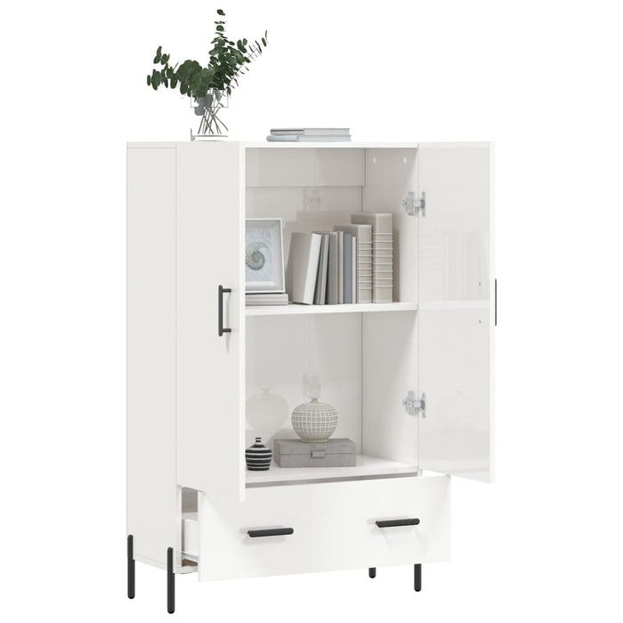 Dulap înalt, alb extralucios, 69,5x31x115 cm, lemn prelucrat - WALTI WALTI