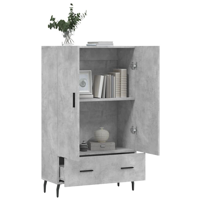 Dulap înalt, gri beton, 69,5x31x115 cm, lemn prelucrat - WALTI WALTI