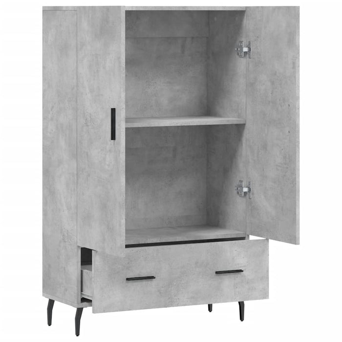 Dulap înalt, gri beton, 69,5x31x115 cm, lemn prelucrat - WALTI WALTI