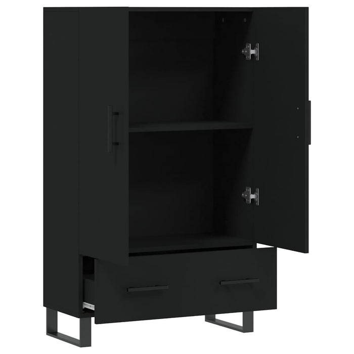 Dulap înalt, negru, 69,5x31x115 cm, lemn prelucrat WALTI