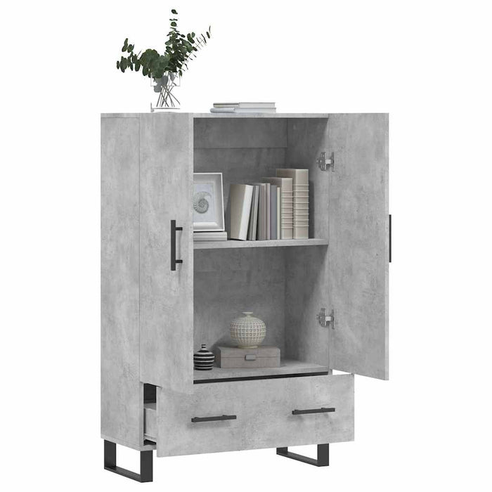 Dulap înalt, gri beton, 69,5x31x115 cm, lemn prelucrat - WALTI WALTI