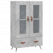 Dulap înalt, gri beton, 69,5x31x115 cm, lemn prelucrat - WALTI WALTI