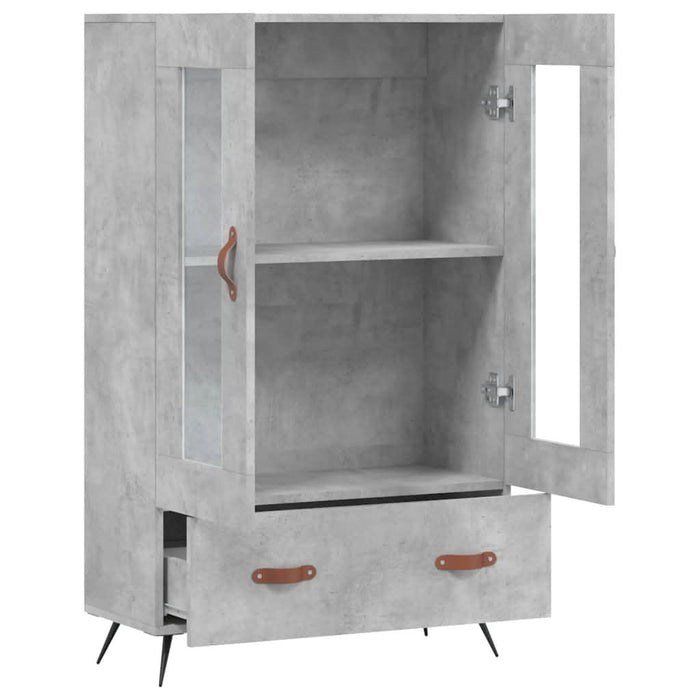 Dulap înalt, gri beton, 69,5x31x115 cm, lemn prelucrat - WALTI WALTI
