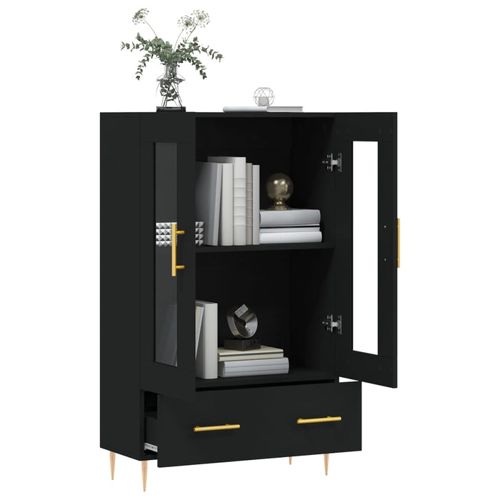 Dulap înalt, negru, 69,5x31x115 cm, lemn prelucrat WALTI
