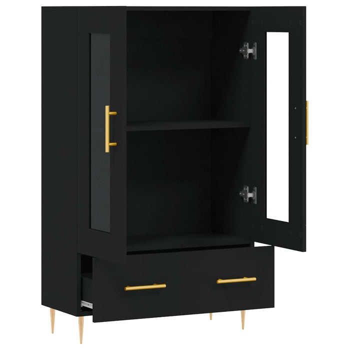 Dulap înalt, negru, 69,5x31x115 cm, lemn prelucrat WALTI