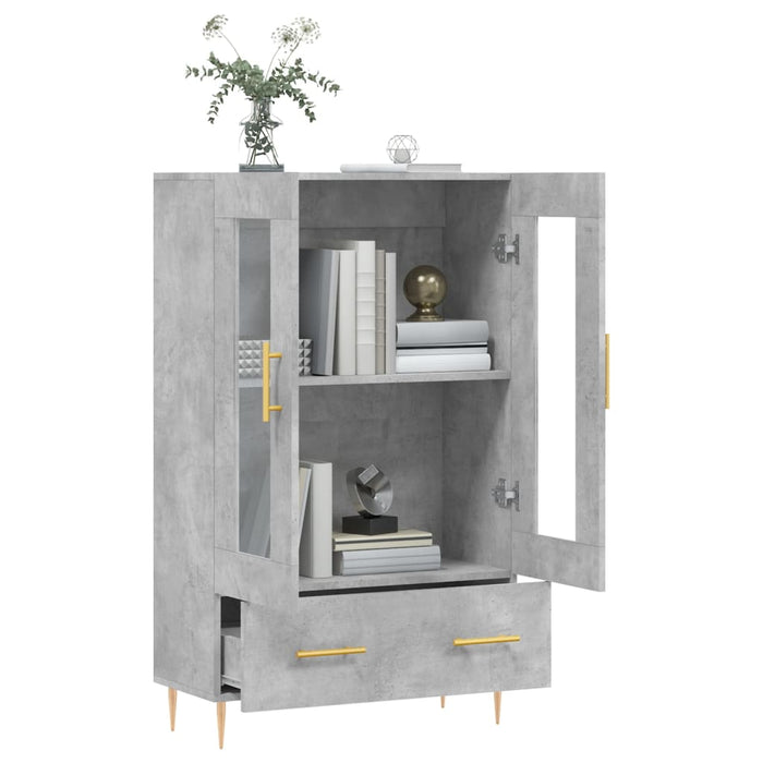 Dulap înalt, gri beton, 69,5x31x115 cm, lemn prelucrat - WALTI WALTI
