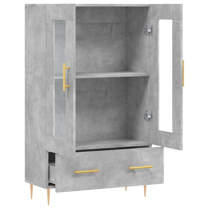Dulap înalt, gri beton, 69,5x31x115 cm, lemn prelucrat - WALTI WALTI