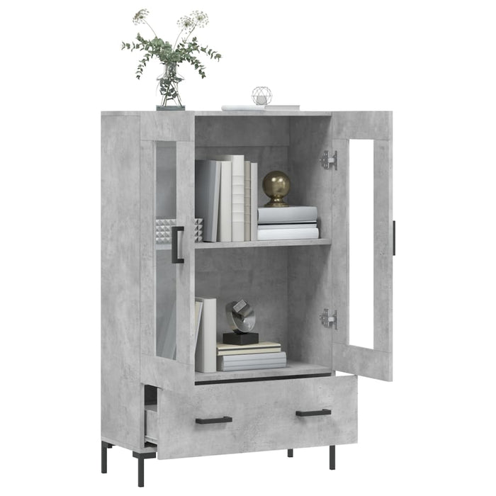 Dulap înalt, gri beton, 69,5x31x115 cm, lemn prelucrat - WALTI WALTI