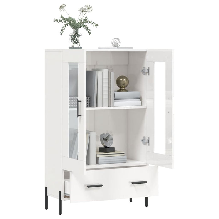 Dulap înalt, alb extralucios, 69,5x31x115 cm, lemn prelucrat WALTI