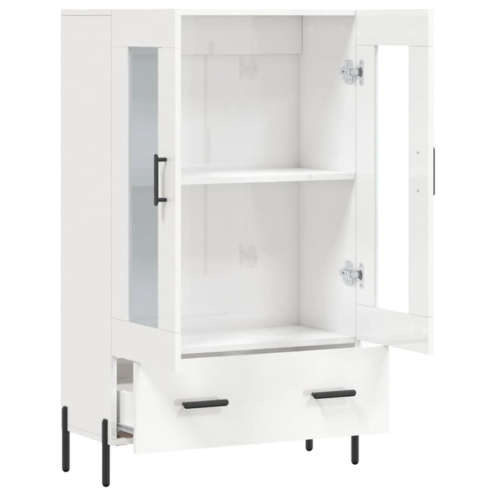 Dulap înalt, alb extralucios, 69,5x31x115 cm, lemn prelucrat WALTI