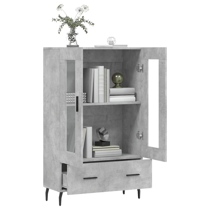 Dulap înalt, gri beton, 69,5x31x115 cm, lemn prelucrat - WALTI WALTI