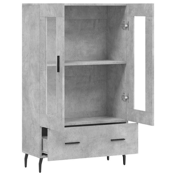 Dulap înalt, gri beton, 69,5x31x115 cm, lemn prelucrat - WALTI WALTI