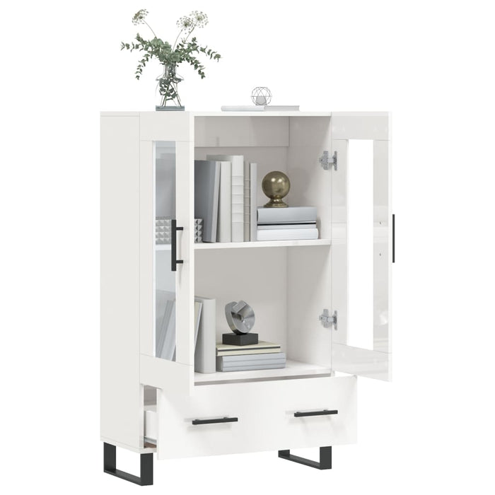 Dulap înalt, alb extralucios, 69,5x31x115 cm, lemn prelucrat WALTI