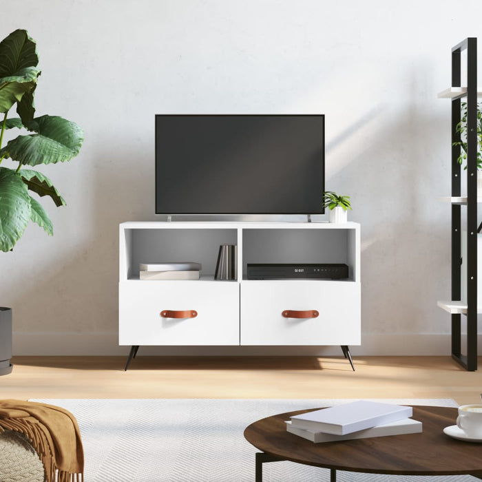 Comodă TV, alb, 80x36x50 cm, lemn prelucrat WALTI