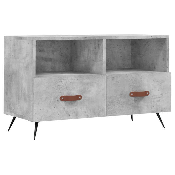 Comodă TV, gri beton, 80x36x50 cm, lemn compozit WALTI