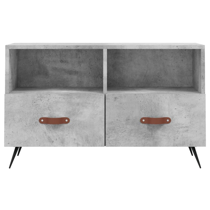 Comodă TV, gri beton, 80x36x50 cm, lemn compozit WALTI