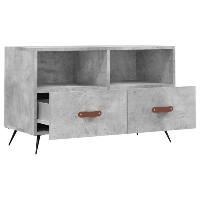 Comodă TV, gri beton, 80x36x50 cm, lemn compozit WALTI