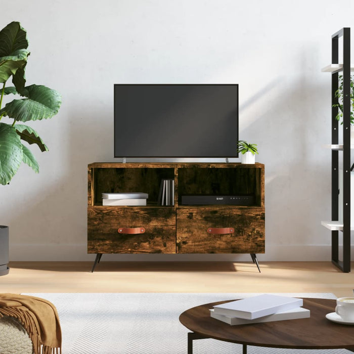 Comodă TV, stejar fumuriu, 80x36x50 cm, lemn prelucrat WALTI