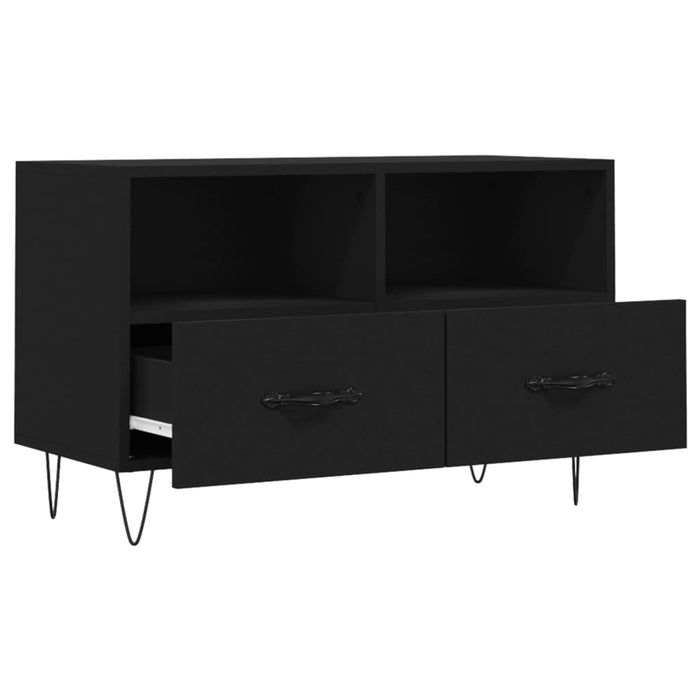 Comodă TV, negru, 80x36x50 cm, lemn prelucrat WALTI