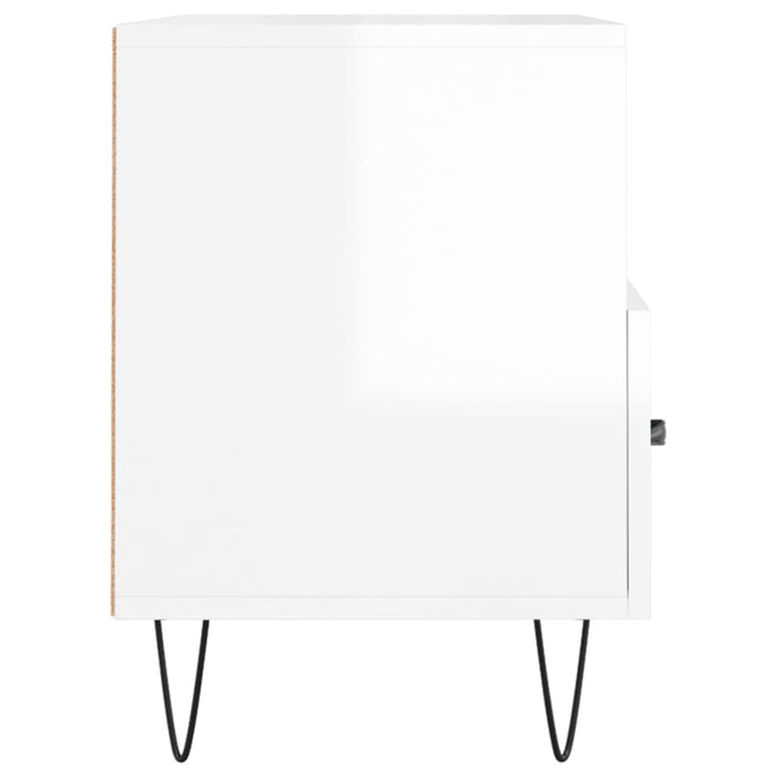Comodă TV, alb extralucios, 80x36x50 cm, lemn prelucrat WALTI